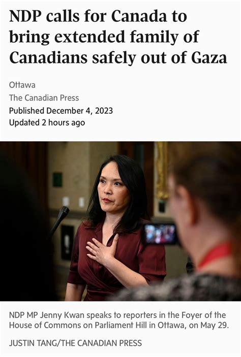 NDP calls for Canada to bring extended family of Canadians safely out of Gaza